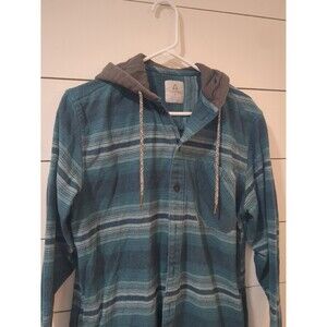 Ascend men's medium Baja cotton blend hooded shirt medium weight spring